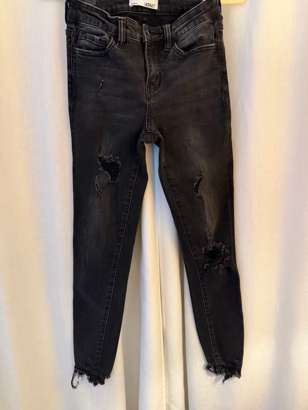 VERVET BY FLYING MONKEY Black Distressed Skinny Jeans